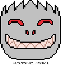 vector pixel art evil smile isolated