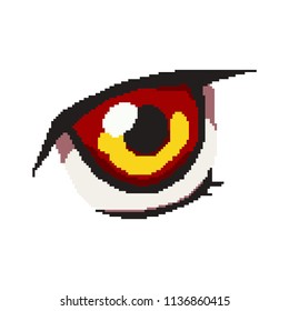 vector pixel art eye cartoon