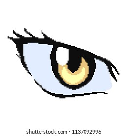 vector pixel art eye cartoon