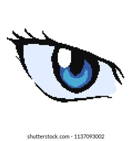vector pixel art eye cartoon