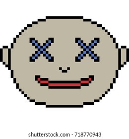 vector pixel art face isolated