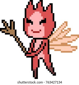 vector pixel art fairy isolated