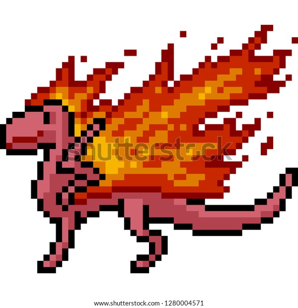 Vector Pixel Art Fantasy Dragon Isolated Stock Vector (Royalty Free ...