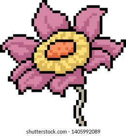 vector pixel art fantasy flower isolated cartoon