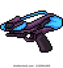vector pixel art fantasy gun isolated cartoon