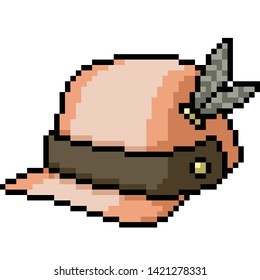 vector pixel art fashion cap isolated cartoon