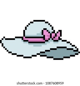 vector pixel art fashion hat isolated cartoon