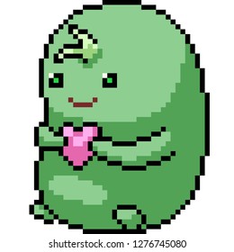 vector pixel art fat doll isolated cartoon