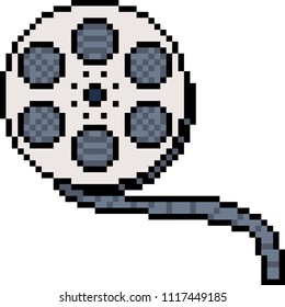 vector pixel art film isolated cartoon