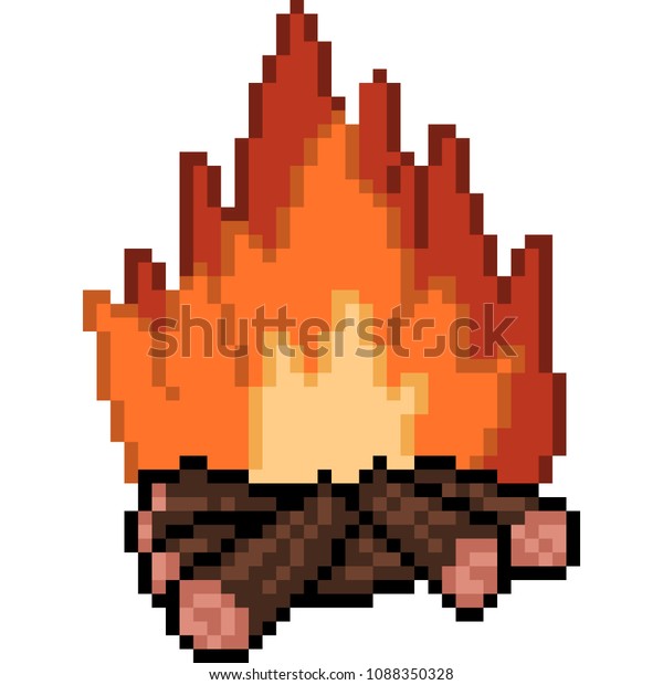 Vector Pixel Art Fire Isolated Cartoon Stock Vector (Royalty Free ...