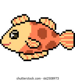 Vector Pixel Art Fish Isolated Stock Vector (Royalty Free) 662508973 ...