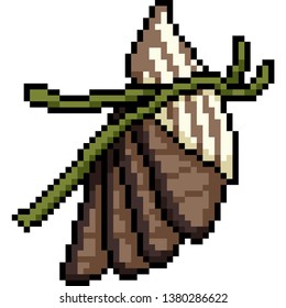 vector pixel art fish slice isolated cartoon