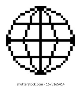vector pixel art flat icon of earth symbol isolated