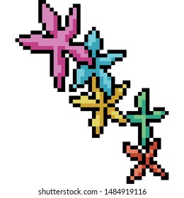 vector pixel art flower isolated cartoon