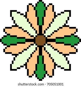 vector pixel art flower isolated