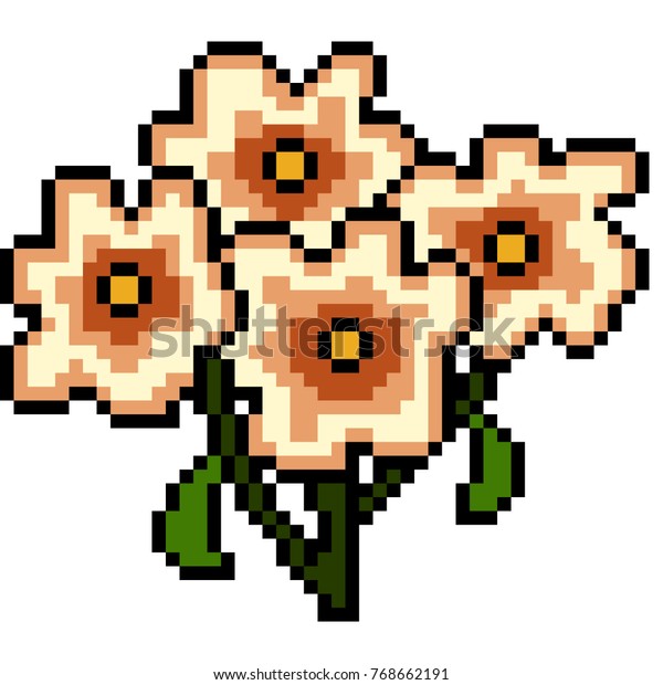 Flower Pixel Art Template