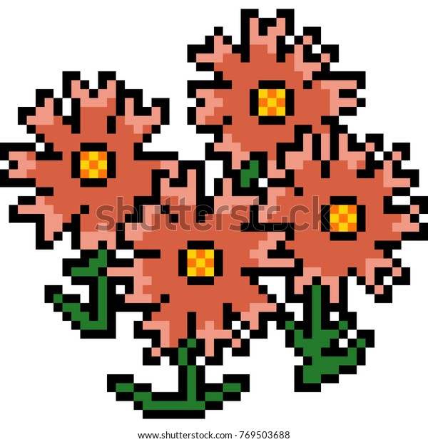 Vector Pixel Art Flower Isolated Stock Vector (Royalty Free) 769503688 ...