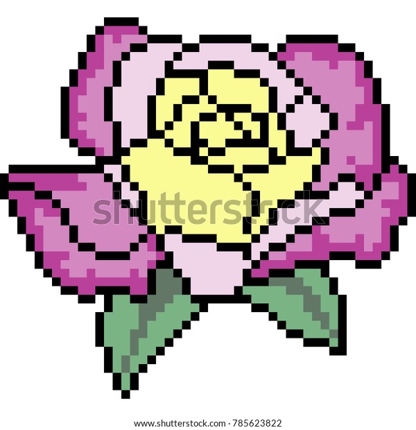 Vector Pixel Art Flower Isolated Stock Vector (Royalty Free) 785623822