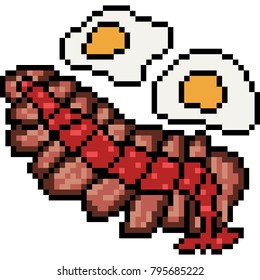 vector pixel art food breakfast smile isolated