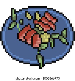vector pixel art food meat slice isolated