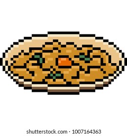 vector pixel art food omelette isolated