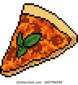 Vector Pixel Art Food Pizza Isolated