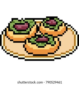 vector pixel art food snack isolated
