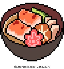 Vector Pixel Art Food Soup Isolated