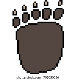 vector pixel art footprint isolated