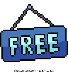 vector pixel art free sign isolated cartoon