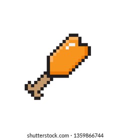 vector pixel art fried chicken isolated cartoon