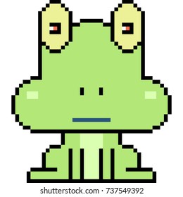 vector pixel art frog isolated
