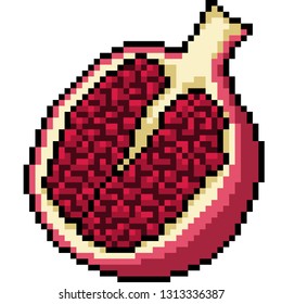 vector pixel art fruit cut
