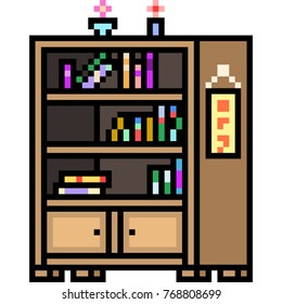 vector pixel art furniture isolated