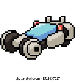 vector pixel art future car isolated cartoon