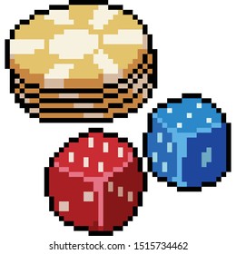 vector pixel art gamble isolated cartoon