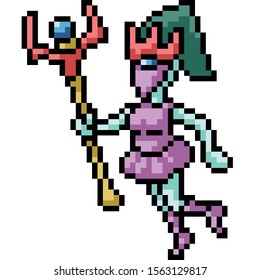 vector pixel art game character isolated cartoon