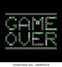 Vector pixel art game over sign for game app web and advertise