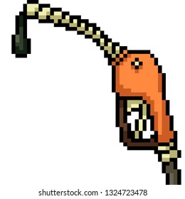 Vector pixel art gasolinera aislada de dibujos animados