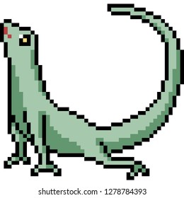 vector pixel art gecko isolated cartoon