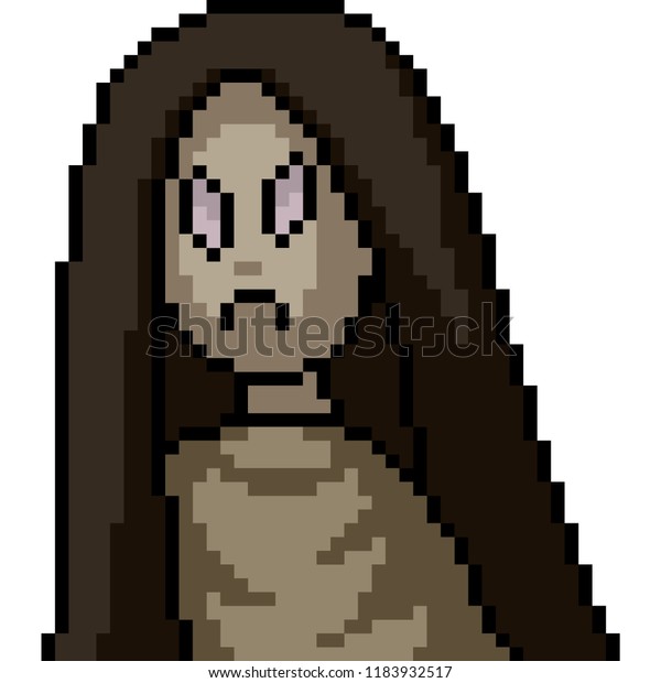 Vector Pixel Art Ghost Girl Isolated Stock Vector (Royalty Free) 1183932517