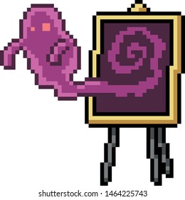 vector pixel art ghost picture isolated cartoon