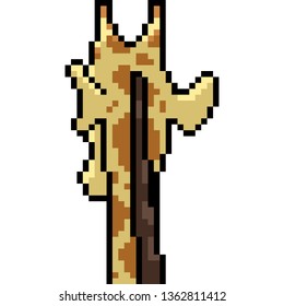 vector pixel art giraffe back isolated cartoon