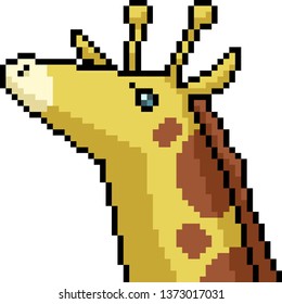 vector pixel art giraffe isolated cartoon