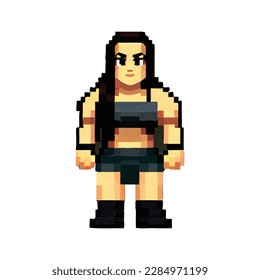 vector pixel art girl isolated cartoon, vector illustration icon symbol
