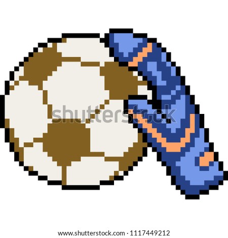 vector pixel art goal keeper isolated cartoon