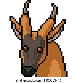vector pixel art goat head isolated cartoon