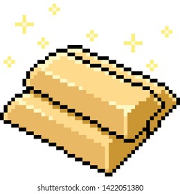 vector pixel art gold bar isolated cartoon