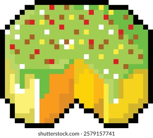 vector pixel art Green Tea cake