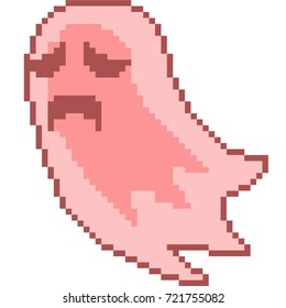 vector pixel art halloween ghost isolated